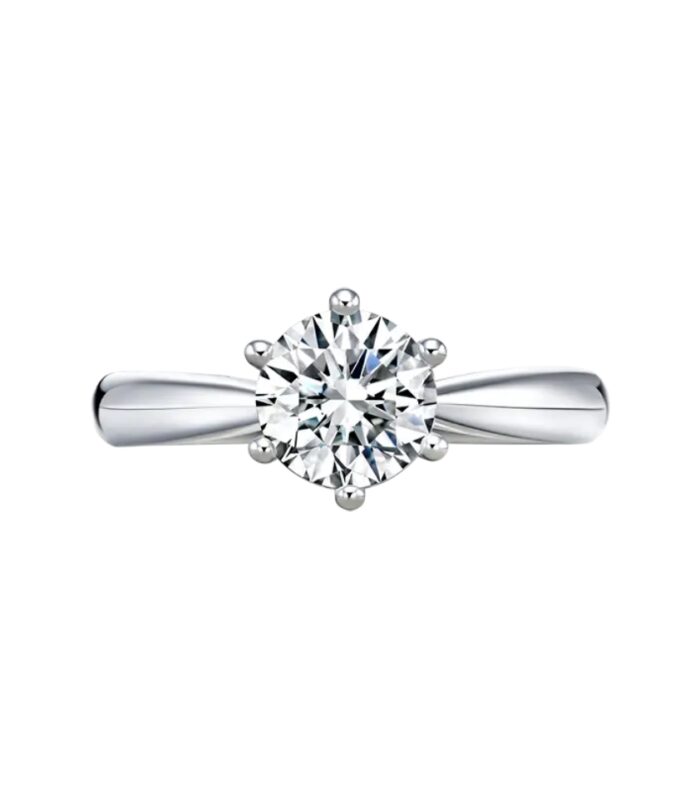 Round Diamond White Gold 18K Ring