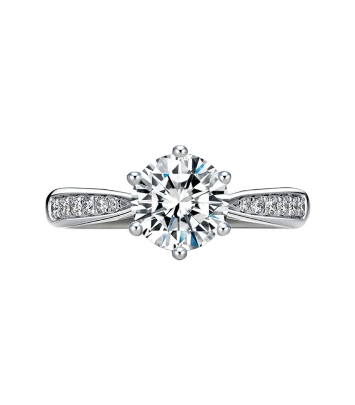Round Diamond White Gold 18K Ring