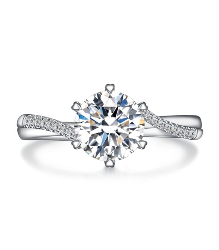 Round Diamond White Gold 18K Ring