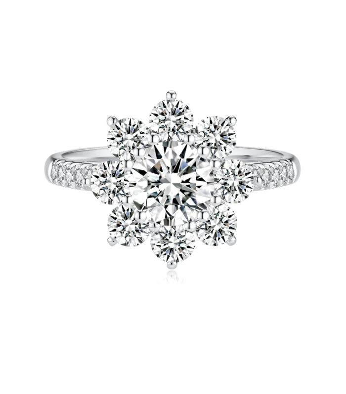 1ct Round Diamond White Gold 18K Ring