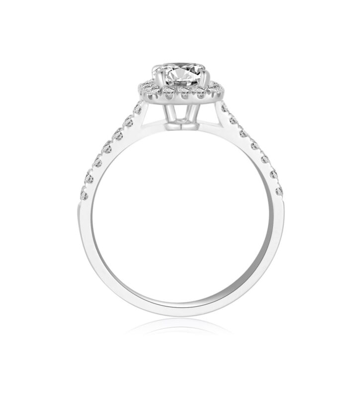 1ct Round Diamond White Gold 18K Ring