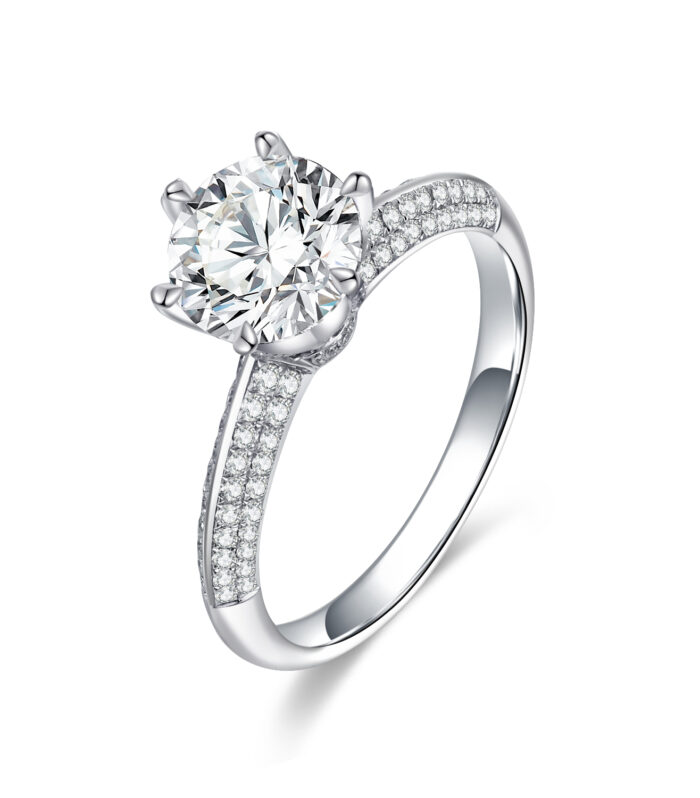 Round Diamond White Gold 18K Ring