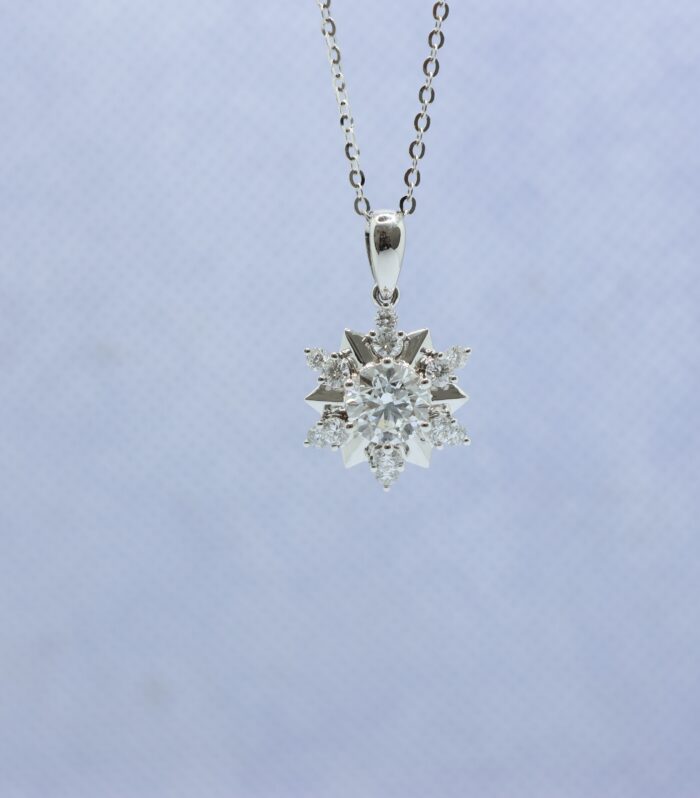 1ct Round Diamond White Gold 18K Ring