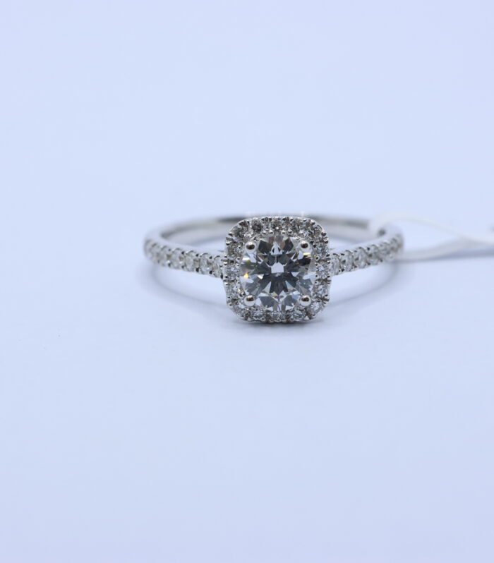 1ct Round Diamond White Gold 18K Ring
