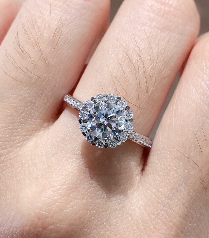 1ct Round Lab Diamond White Gold 18K Ring