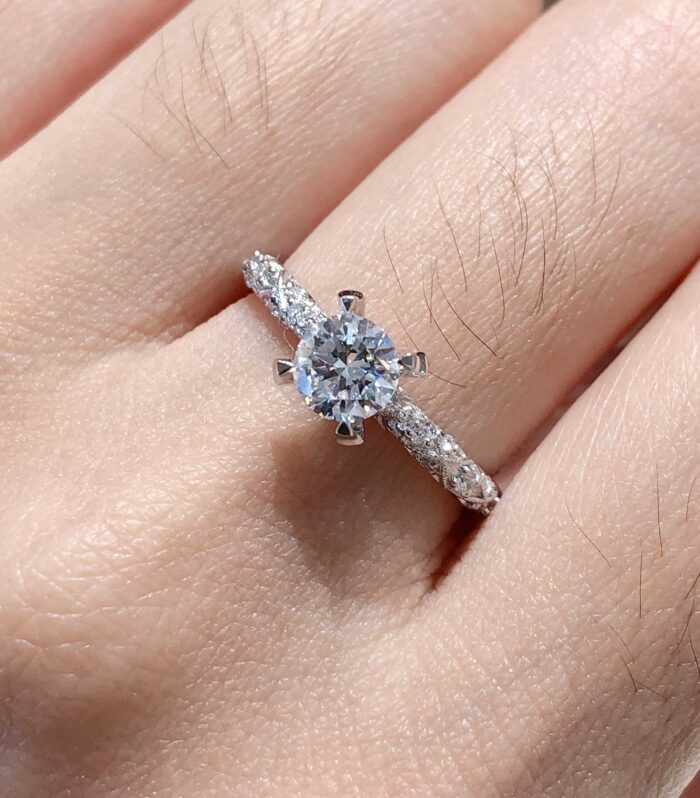 1ct Round Lab Diamond White Gold 18K Ring