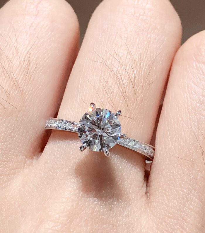 1ct Round Lab Diamond White Gold 18K Ring