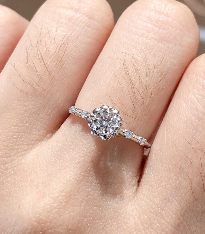 1ct Round Lab Diamond White Gold 18K Ring