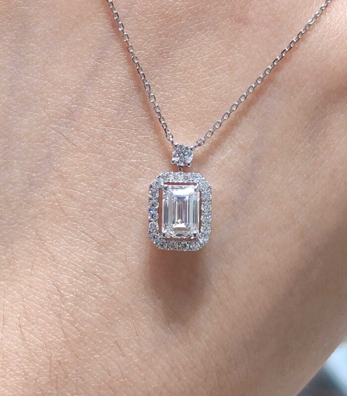 1ct Emerald Lab Diamond 铂PT950 Ring