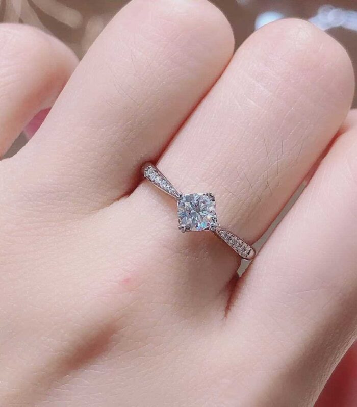 1ct Round Lab Diamond White Gold 18K Ring