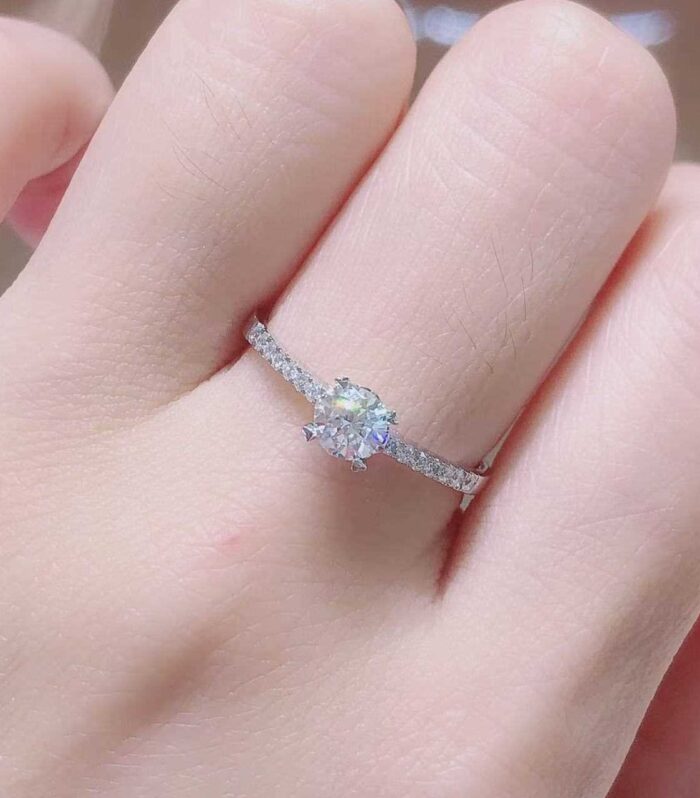 1ct Round Lab Diamond White Gold 18K Ring