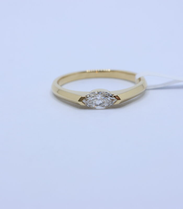 1ct Marquise Diamond Yellow Gold 18K Ring