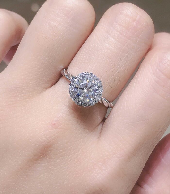 1ct Round Lab Diamond White Gold 18K Ring