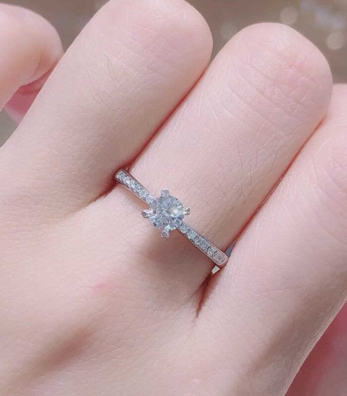 1ct Round Lab Diamond White Gold 18K Ring