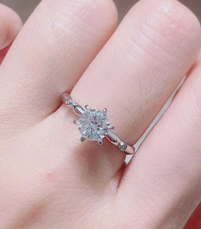 1ct Round Lab Diamond White Gold 18K Ring