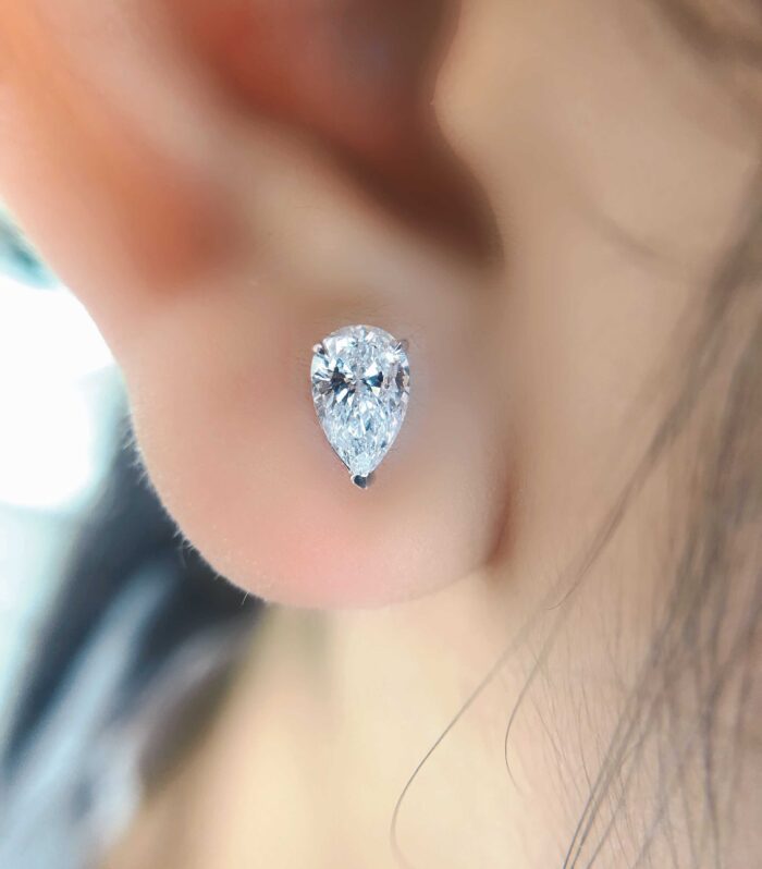 2ct Pear Lab Diamond White Gold 18K Ring