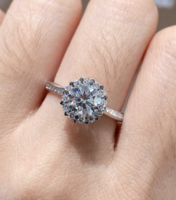 1ct Round Lab Diamond White Gold 18K Ring