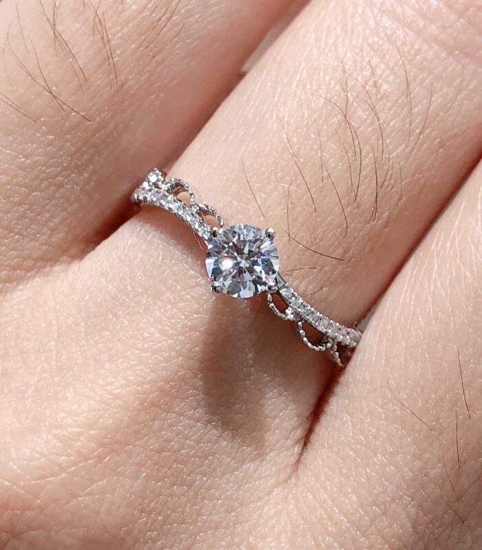 1ct Round Lab Diamond White Gold 18K Ring