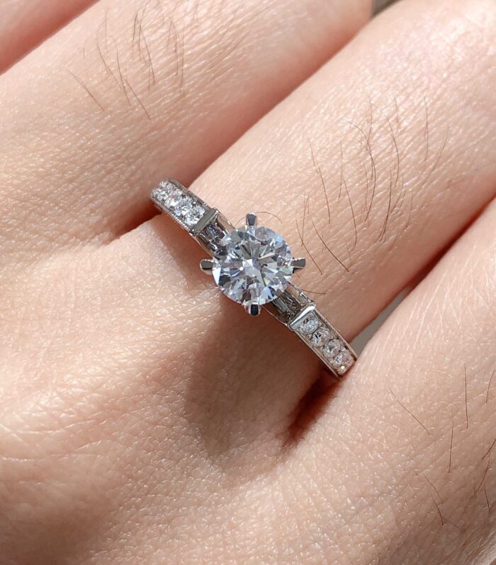 1ct Round Lab Diamond White Gold 18K Ring