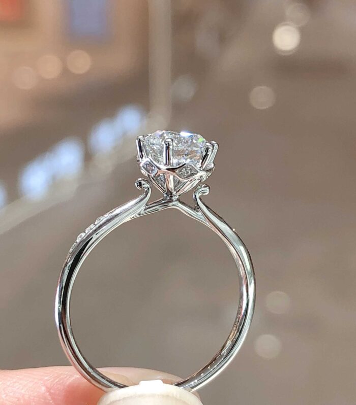 1ct Round Lab Diamond White Gold 18K Ring