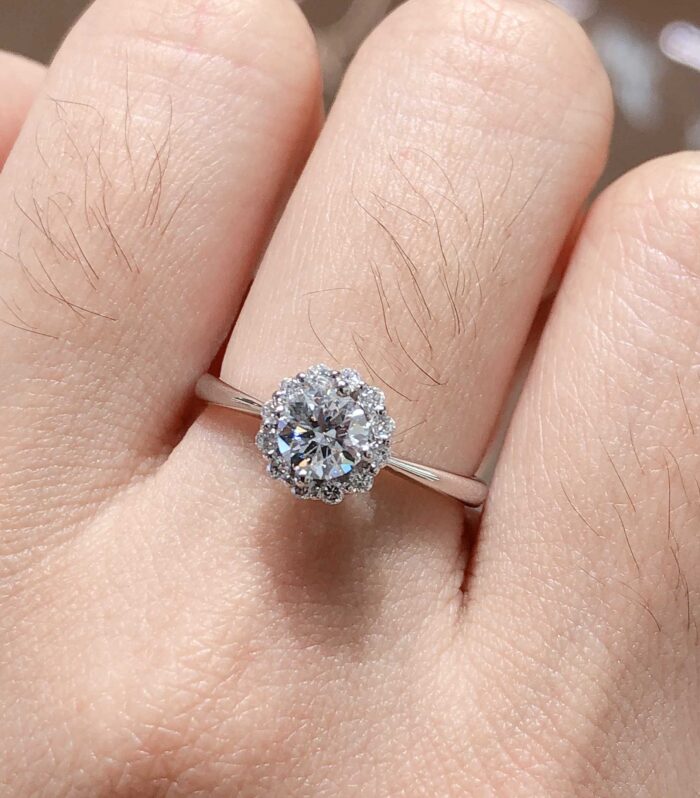 1ct Round Lab Diamond White Gold 18K Ring