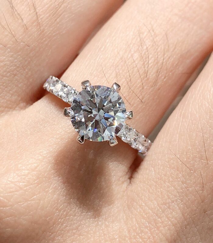 1ct Round Lab Diamond 铂PT950 Ring