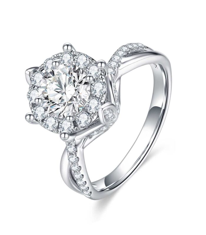 1ct Round Lab Diamond White Gold 18K Ring