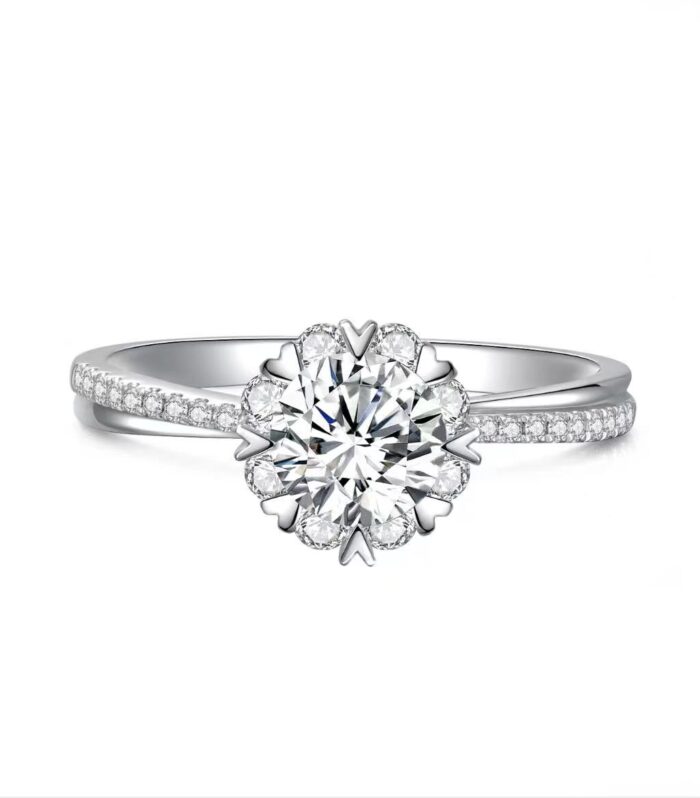 1ct Round Lab Diamond White Gold 18K Ring