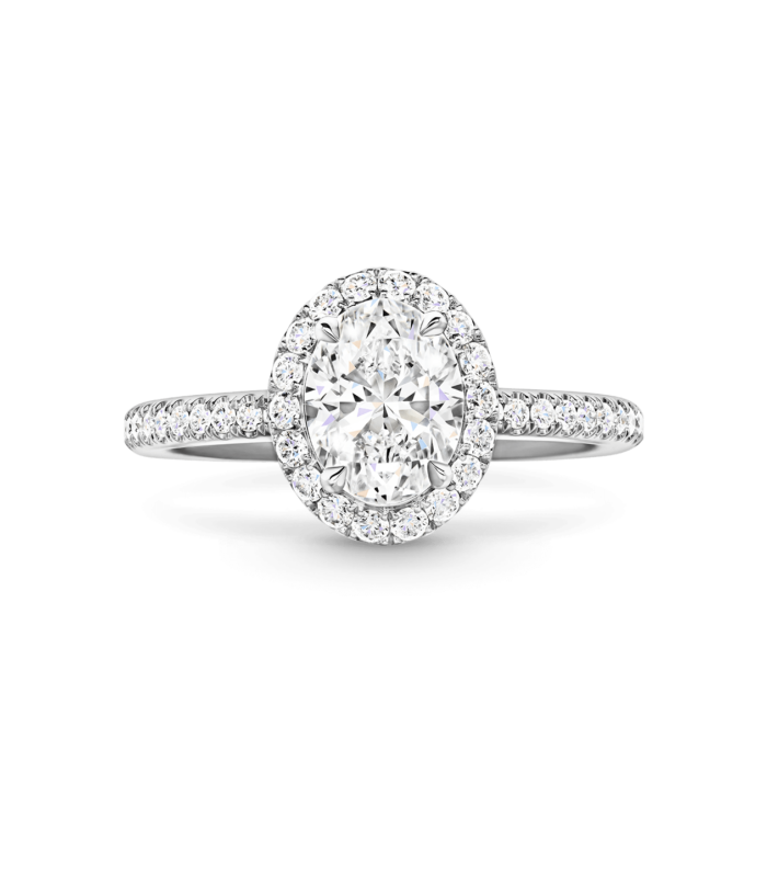 1ct Oval Lab Diamond White Gold 18K Ring