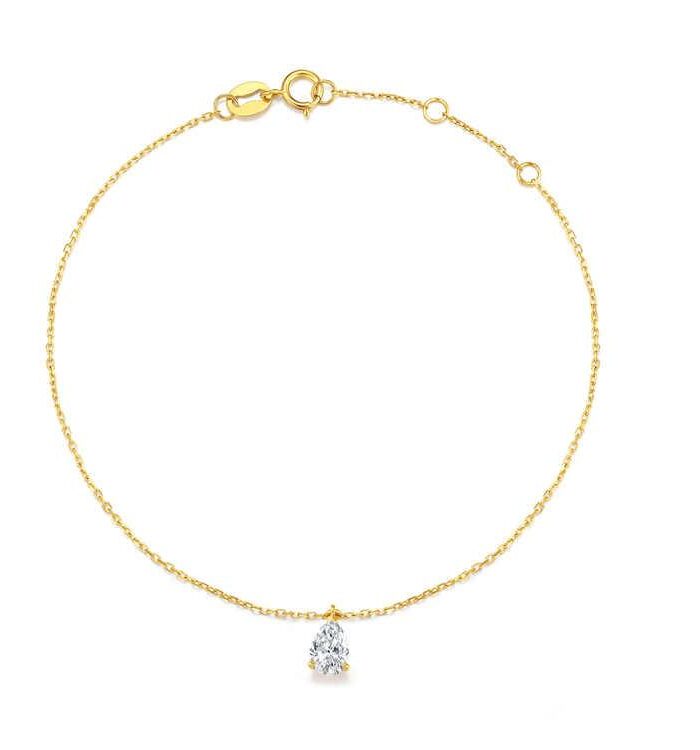 1ct Pear Lab Diamond Yellow Gold 18K Ring