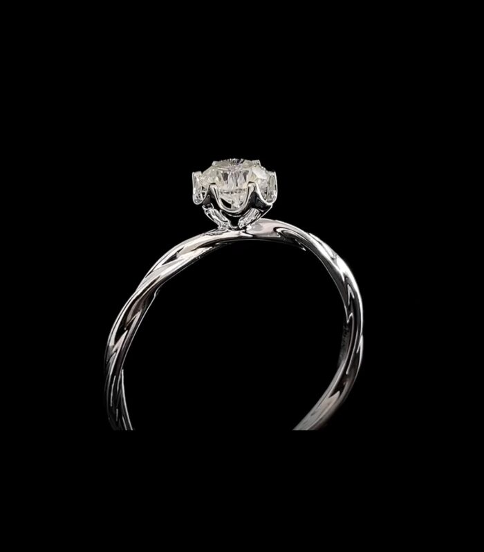 1ct Round Lab Diamond White Gold 18K Ring