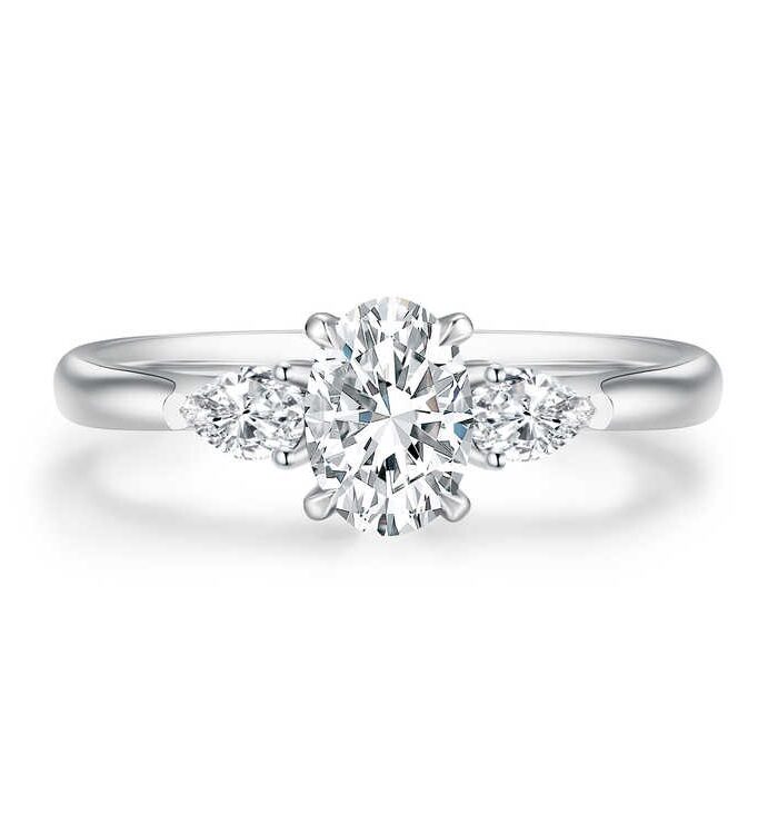 1ct Oval Lab Diamond 铂PT950 Ring