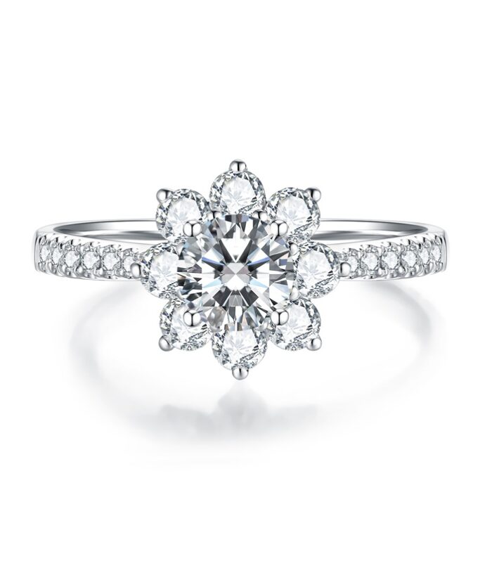1ct Round Diamond White Gold 18K Ring
