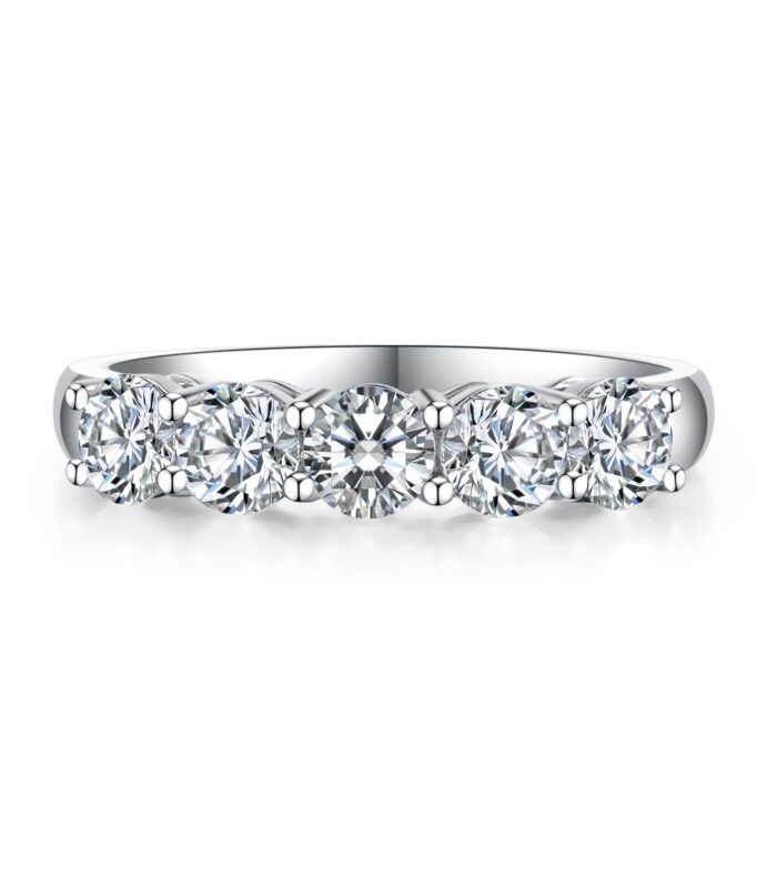 5ct Round Diamond White Gold 18K Ring