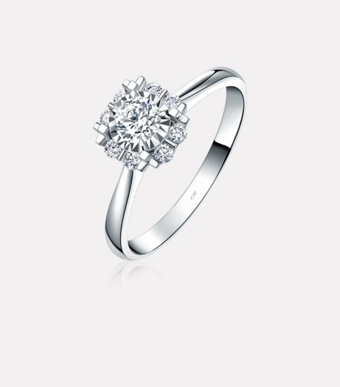 1ct Round Lab Diamond White Gold 18K Ring