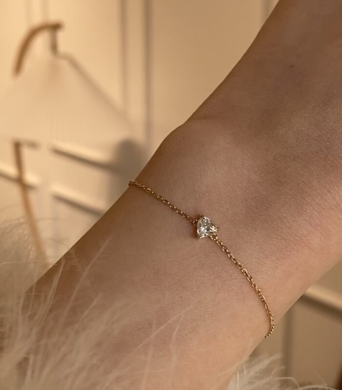 1ct Heart Lab Diamond Yellow Gold 18K Ring