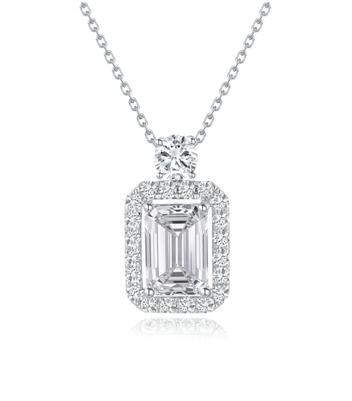 1ct Emerald Diamond White Gold 18K Ring