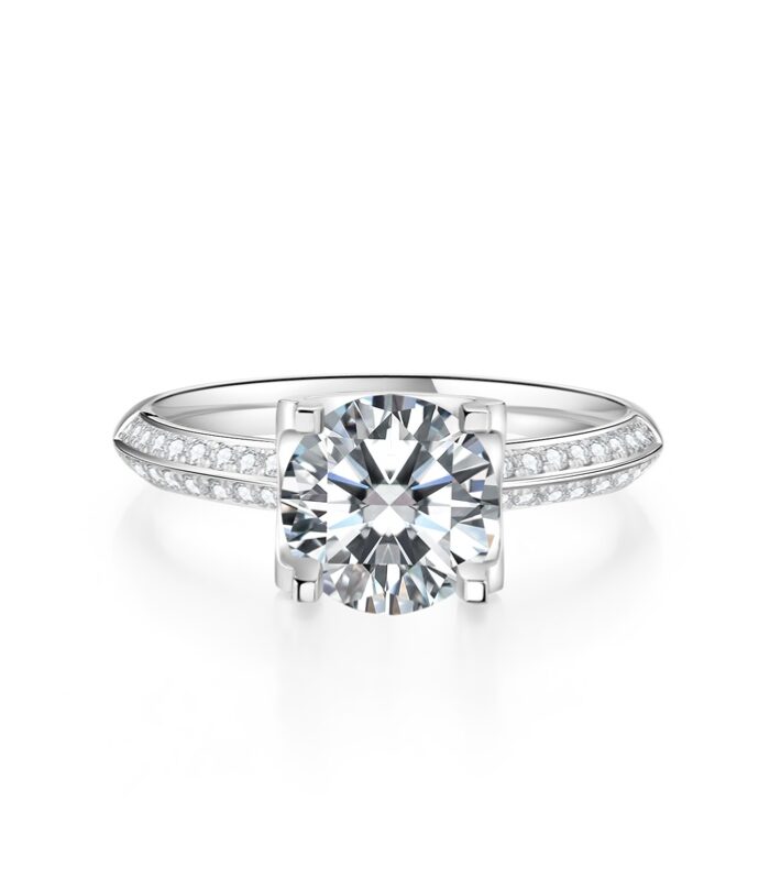 1ct Round Diamond White Gold 18K Ring
