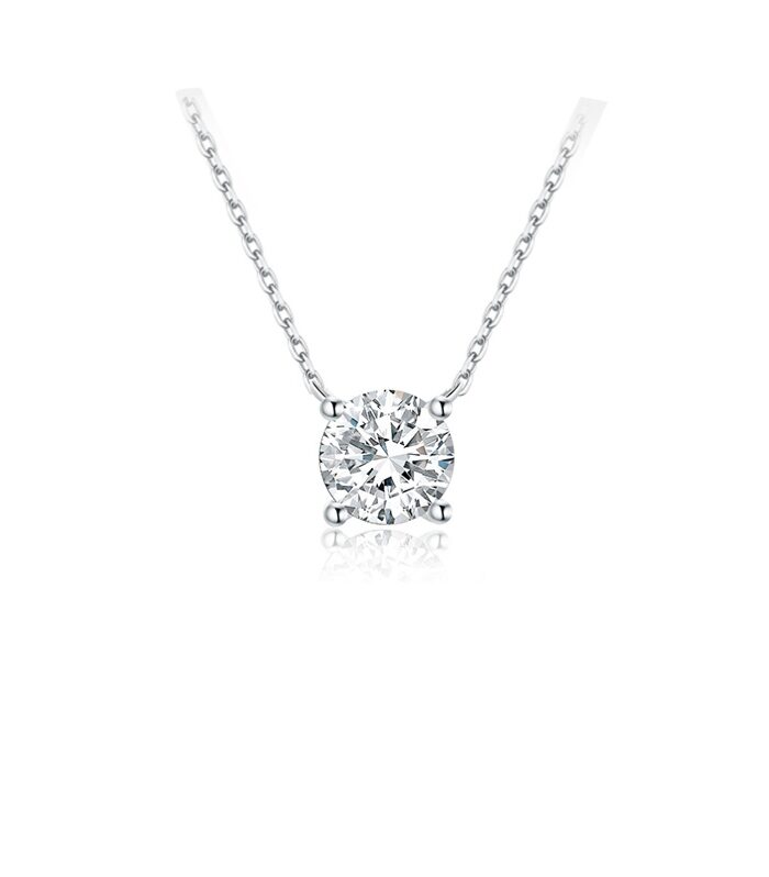 1ct Round Diamond White Gold 18K Ring