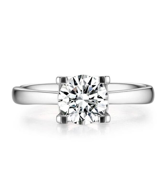 1ct Round Diamond 18K金 Ring