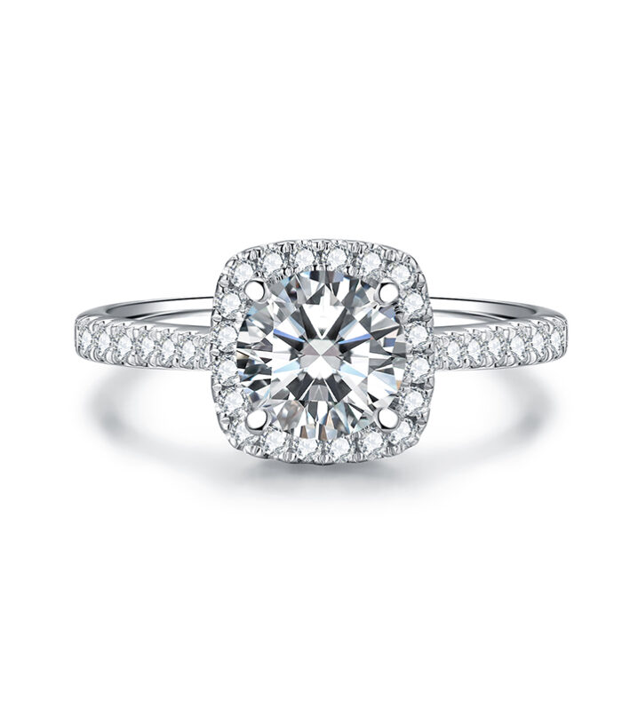 1ct Round Diamond White Gold 18K Ring
