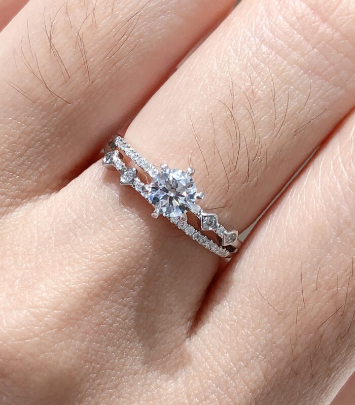 1ct Round Lab Diamond White Gold 18K Ring