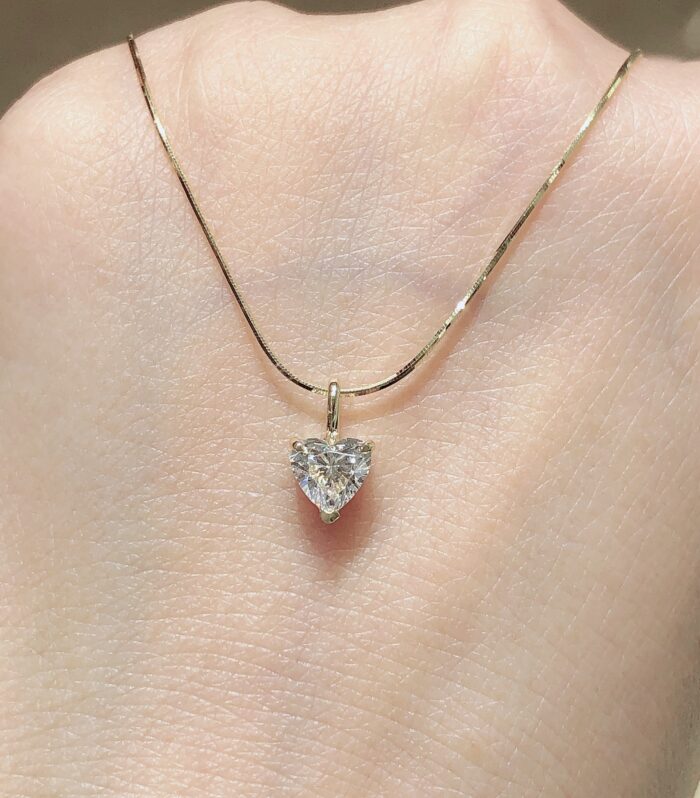 1ct Heart Lab Diamond Yellow Gold 18K Ring