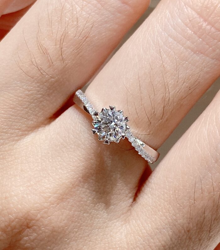 1ct Round Lab Diamond White Gold 18K Ring