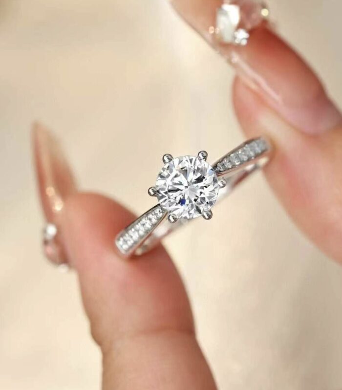 1ct Round Lab Diamond White Gold 18K Ring