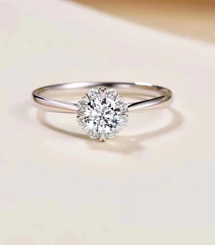 1ct Round Lab Diamond White Gold 18K Ring