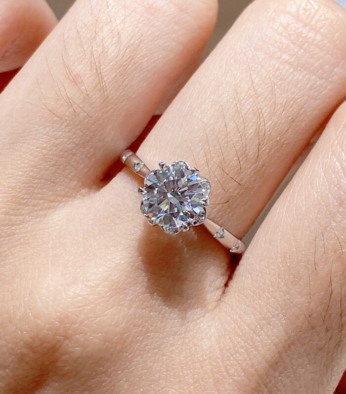 1ct Round Lab Diamond White Gold 18K Ring