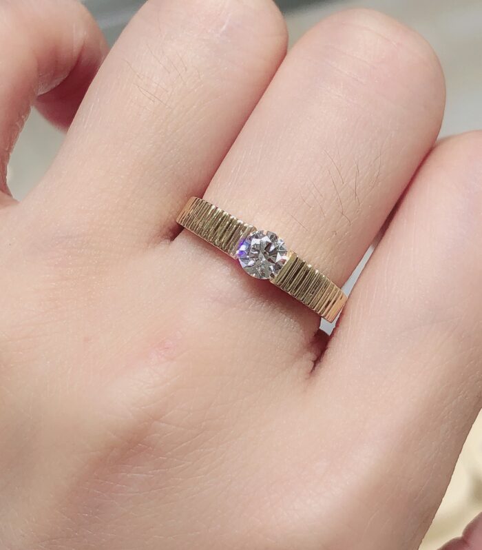 1ct Lab Diamond Yellow Gold 18K Ring