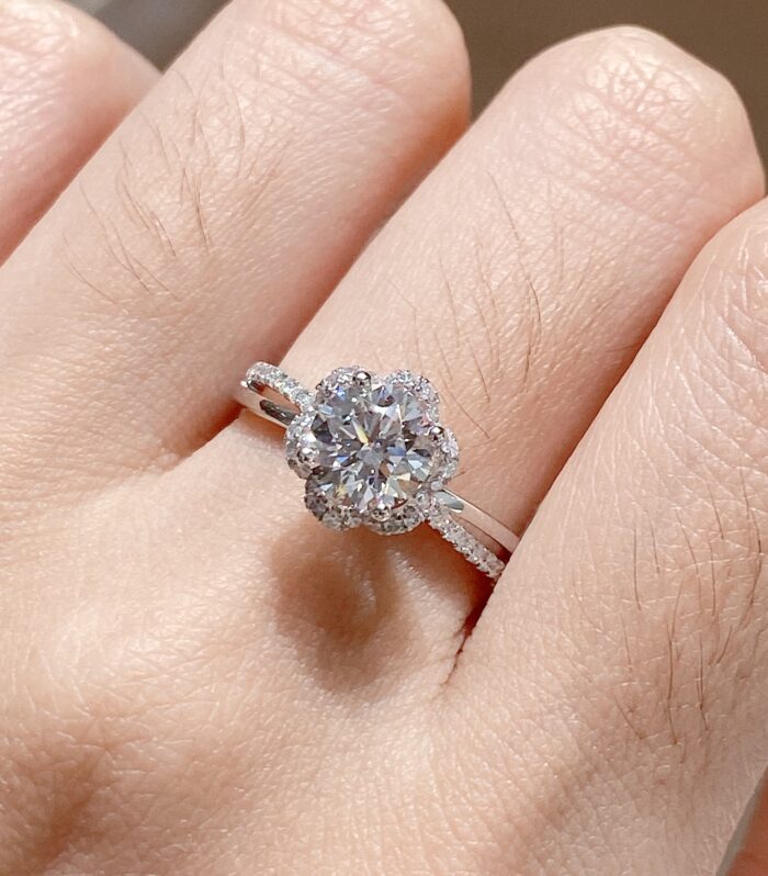 1ct Round Lab Diamond White Gold 18K Ring