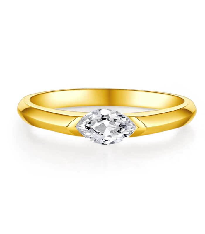 1ct Marquise Diamond Yellow Gold 18K Ring